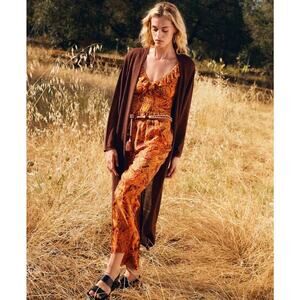 Momoni Carina Maxi Cardigan Women’s Medium Lurex Brick Red Lightweight NWT